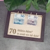 Ramka na pieniądze urodziny na prezent 70 lat